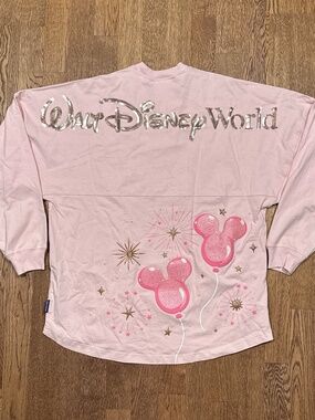 Walt Disney World 2024 Pink Sequin Balloon Spirit Jersey L/S T Shirt Womens XS